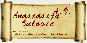 Anastasija Vulović vizit kartica